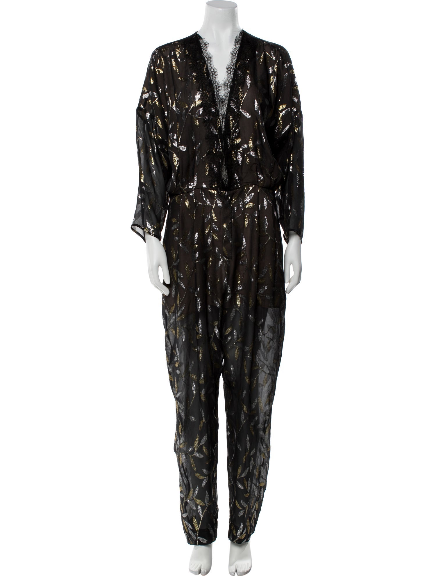 Dundas Silk Plunge Neckline Jumpsuit