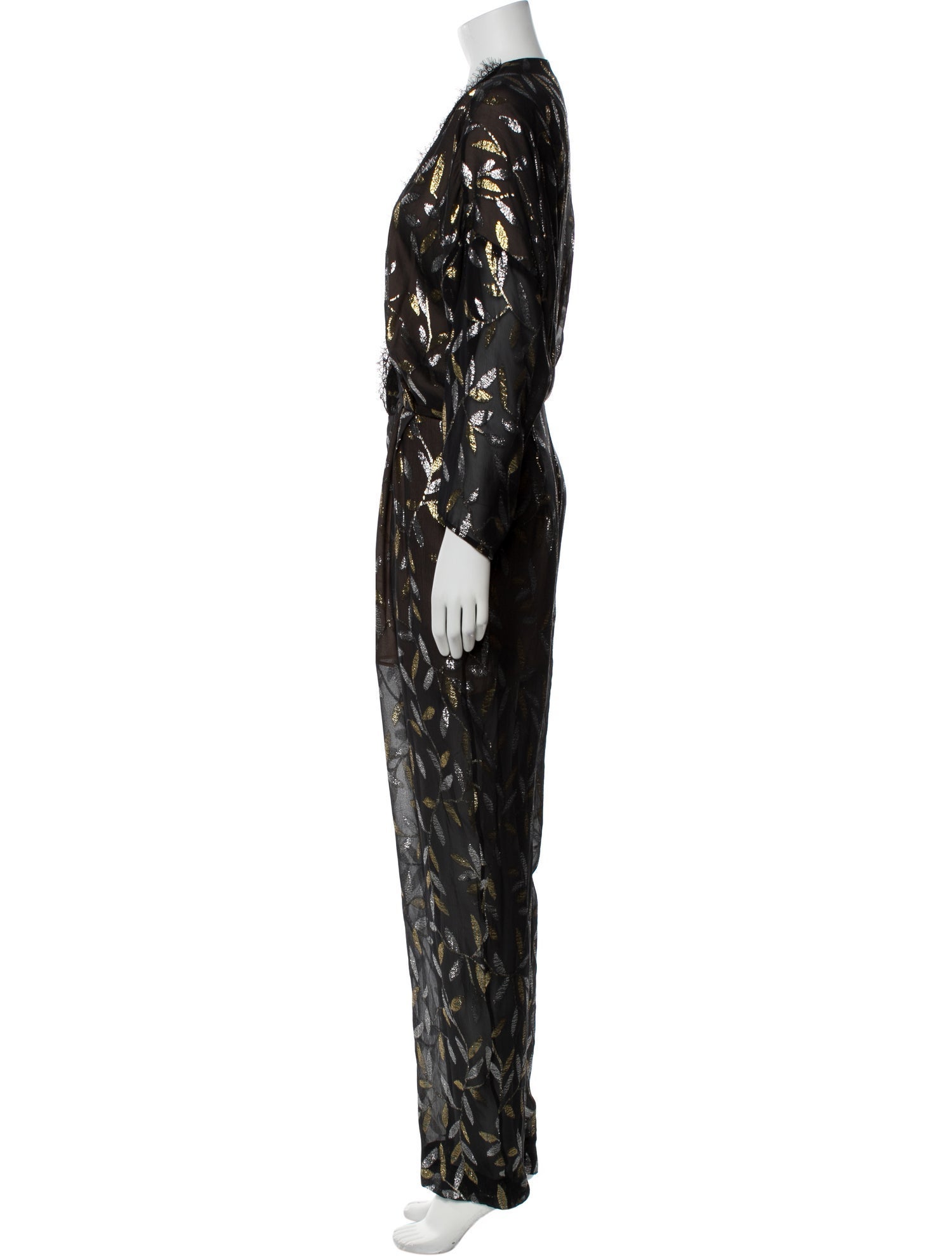 Dundas Silk Plunge Neckline Jumpsuit