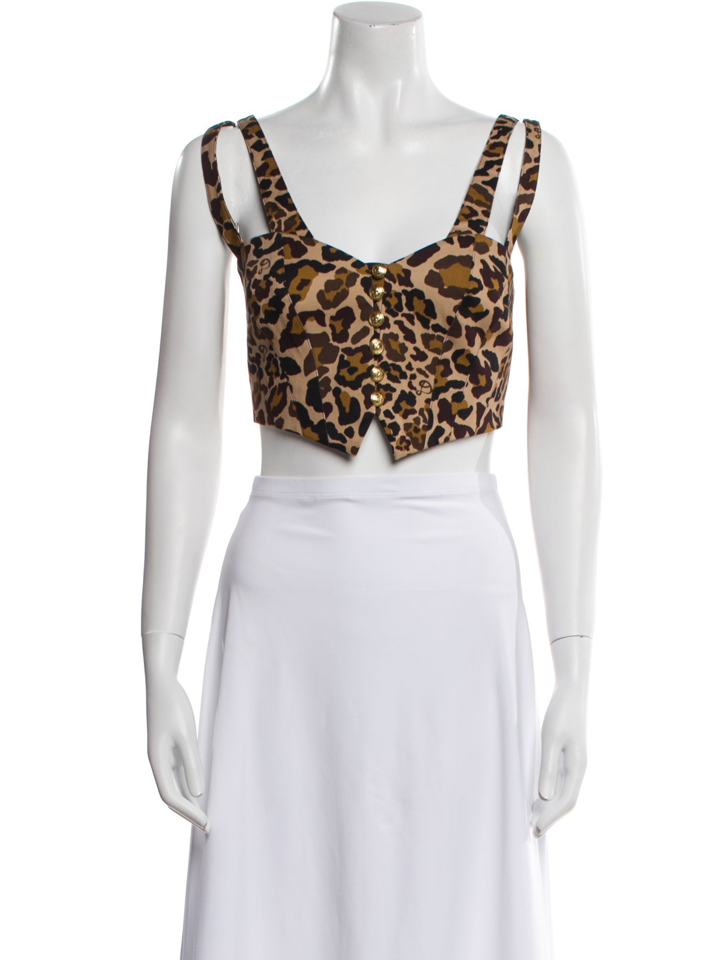 Dundas Animal Print Scoop Neck Crop Top w/ Tags