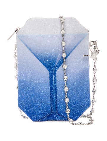 Pre-owned Dundas Glitter Minaudière In Blue