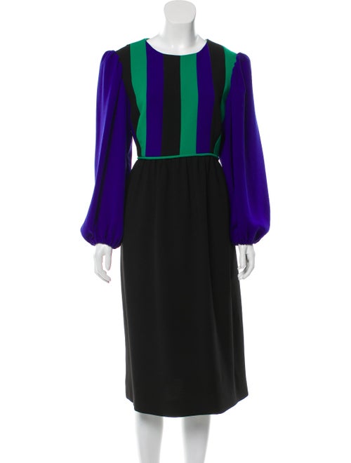 Duro Olowu Striped Midi Length Dress Purple
