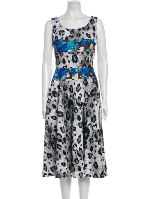 Duro Olowu Animal Print Midi Length Dress White