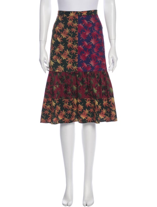 Duro Olowu Floral Print Knee-Length Skirt Green