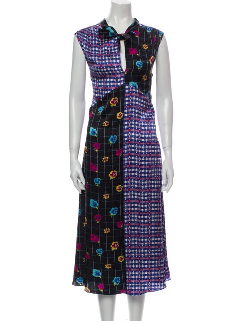 Duro Olowu Silk Midi Length Dress Black