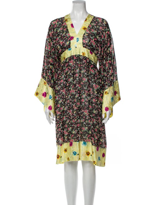 Duro Olowu Floral Print Knee-Length Dress Black