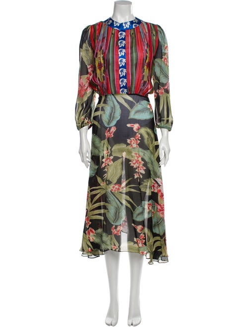 Duro Olowu Printed Long Dress Green