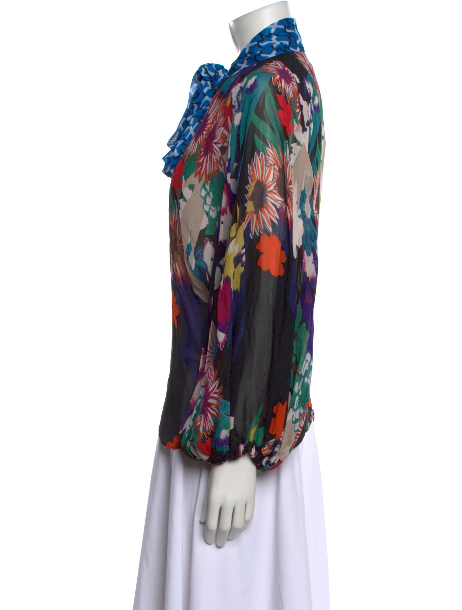 Duro Olowu Floral Print Mock Neck Blouse