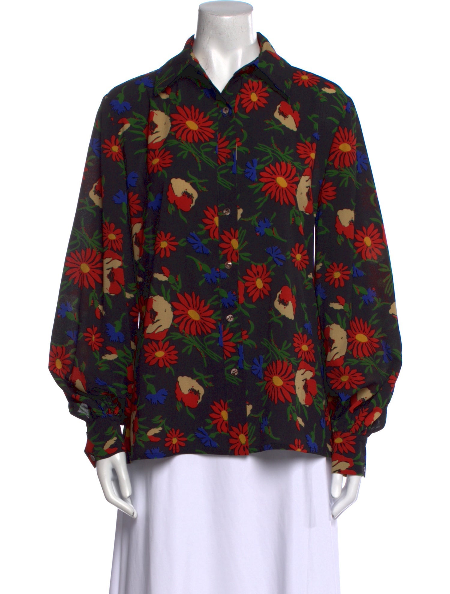 Duro Olowu Floral Print Long Sleeve Blouse