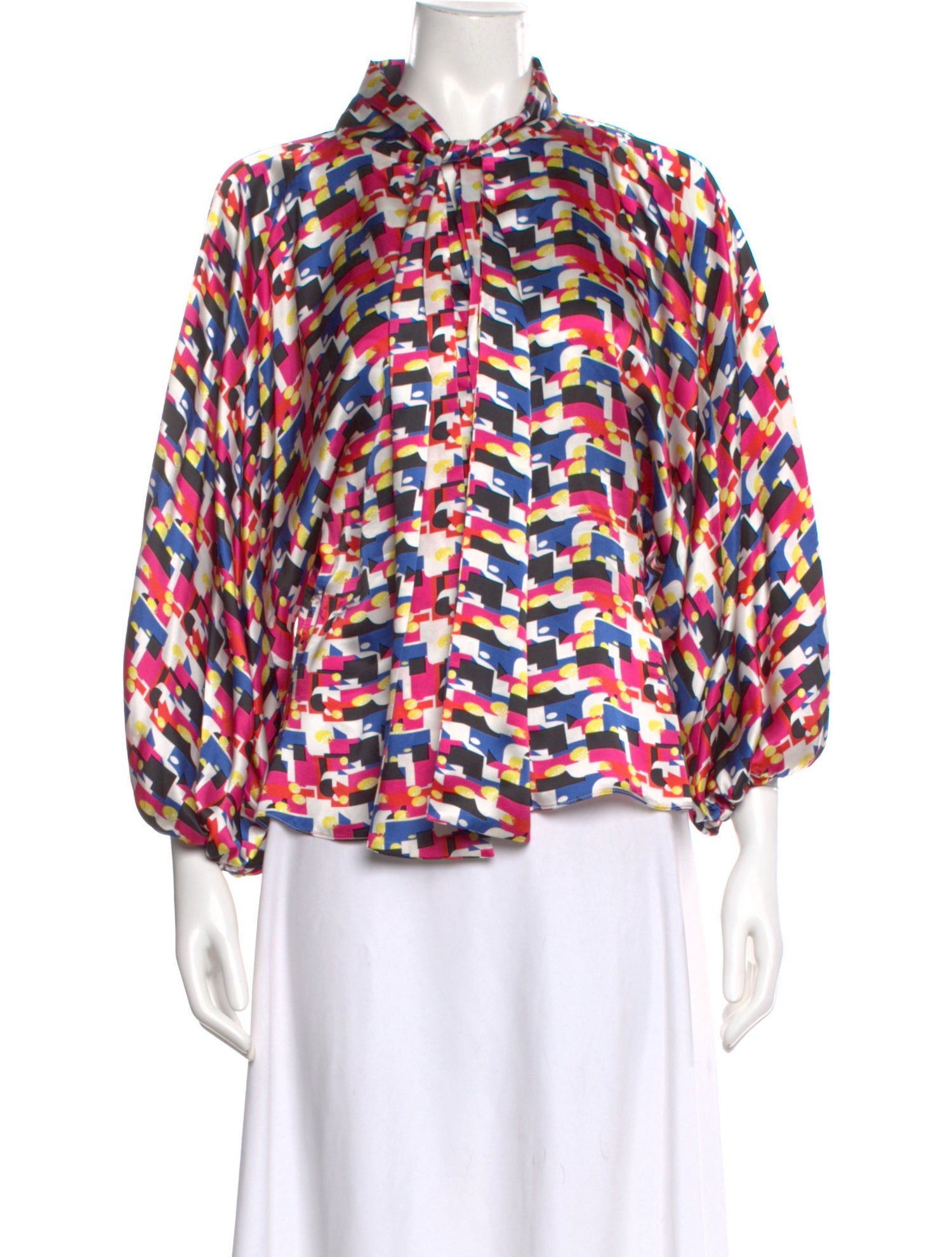 Duro Olowu Patterned Tie Neck Blouse