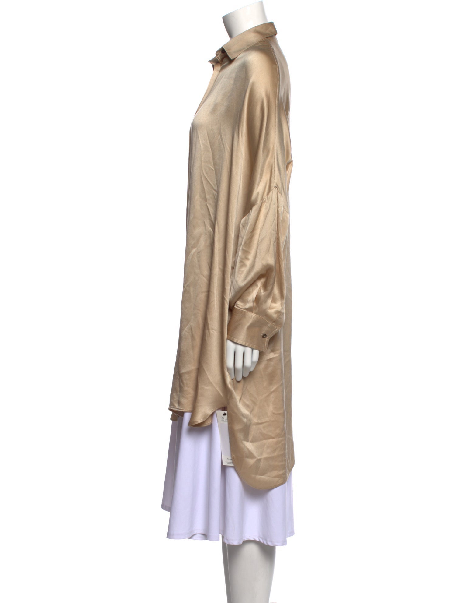 Dusan Silk Long Sleeve Button-Up Top