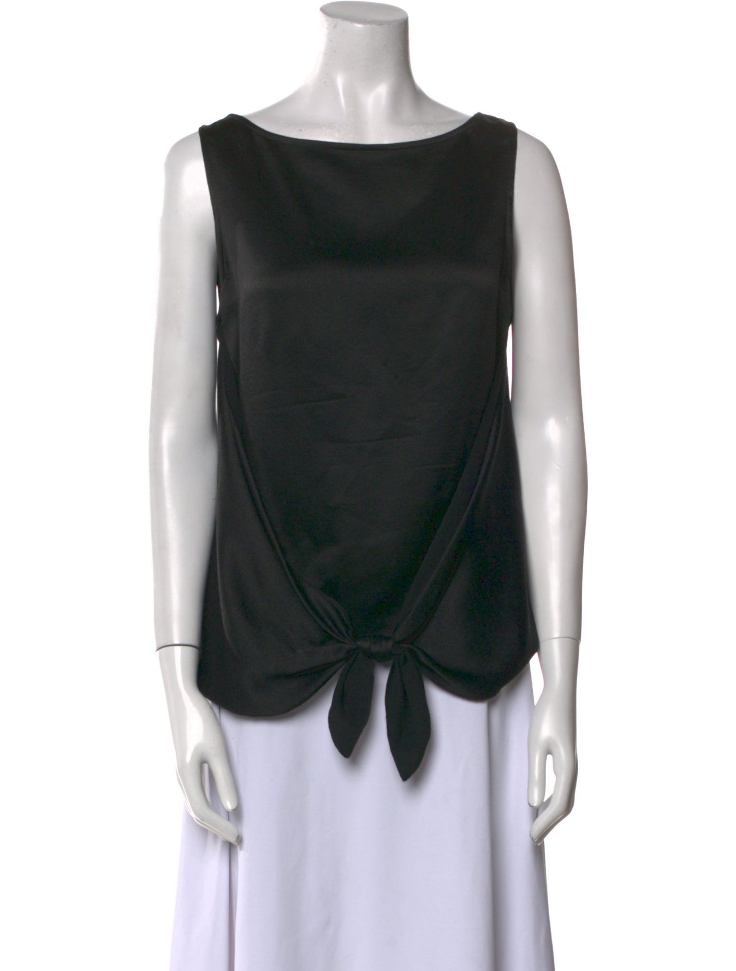 Dusan Silk Bateau Neckline Top