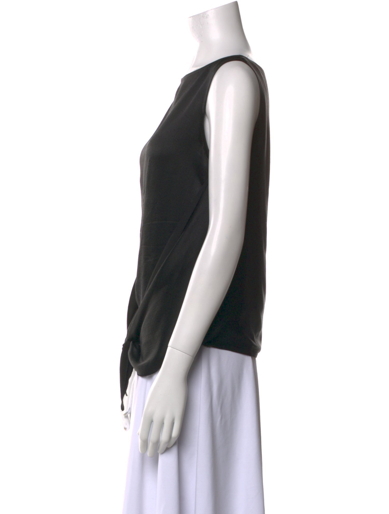 Dusan Silk Bateau Neckline Top