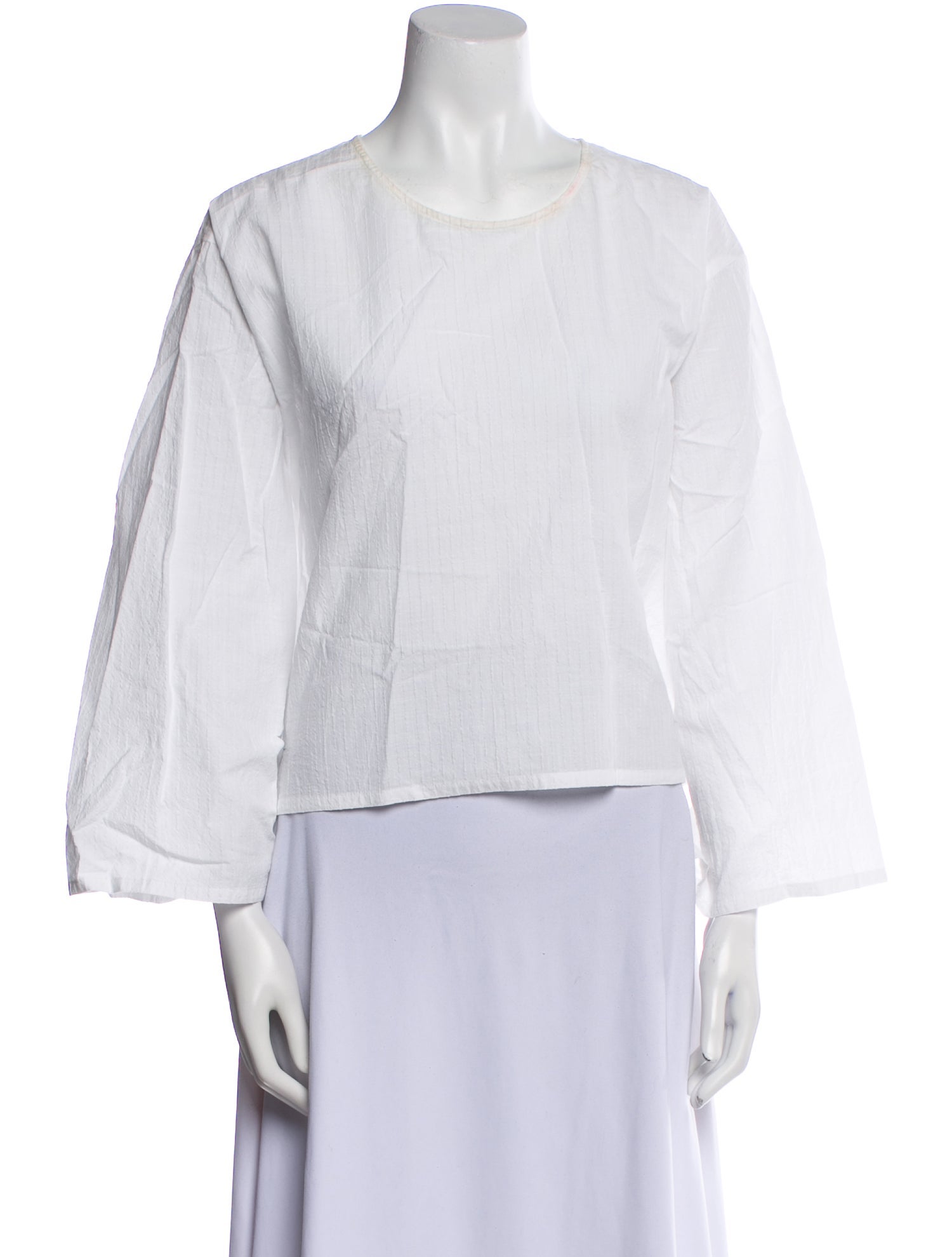 Dusan Crew Neck Three-Quarter Sleeve Crop Top