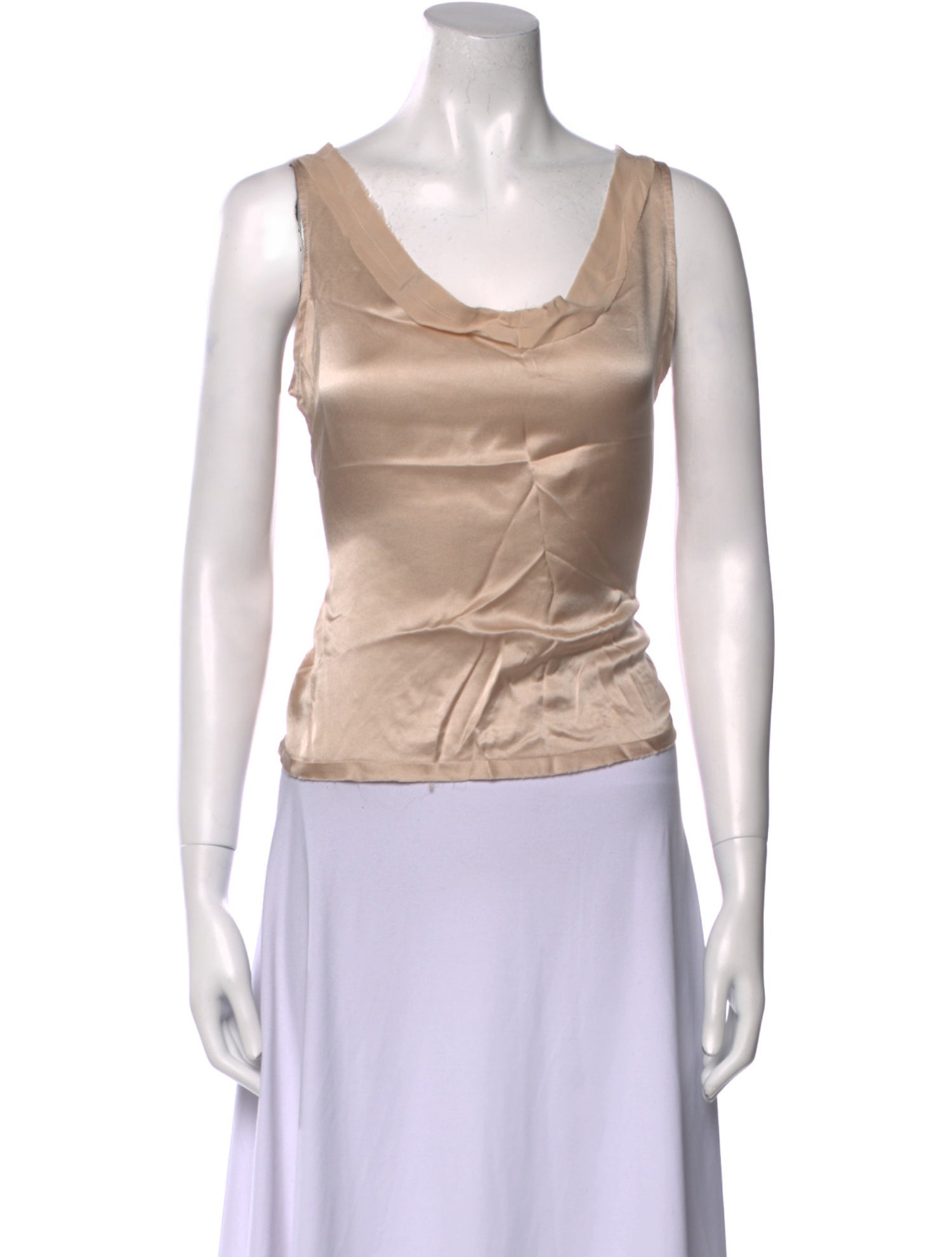 Dusan Silk Scoop Neck Crop Top