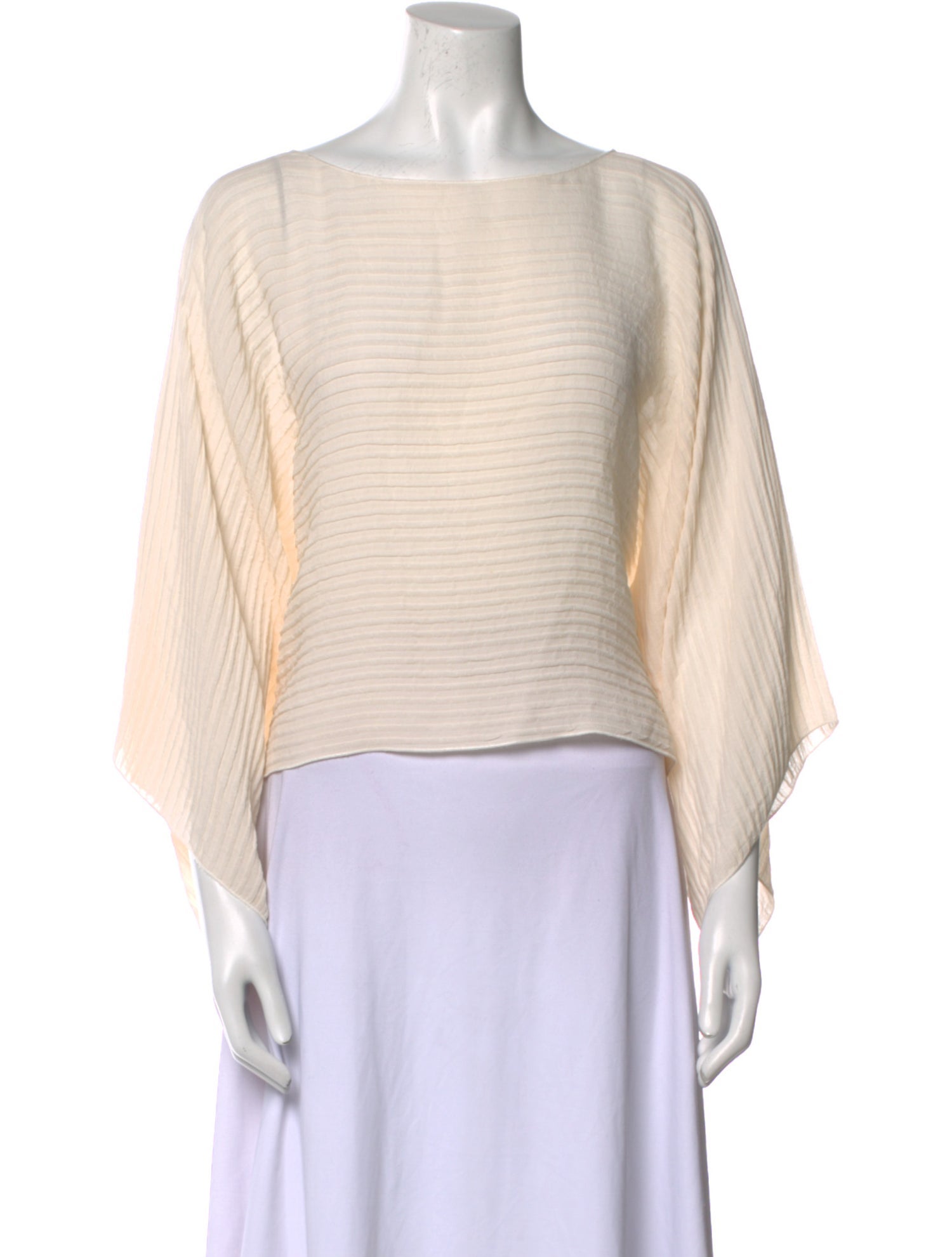 Dusan Silk Bateau Neckline Crop Top