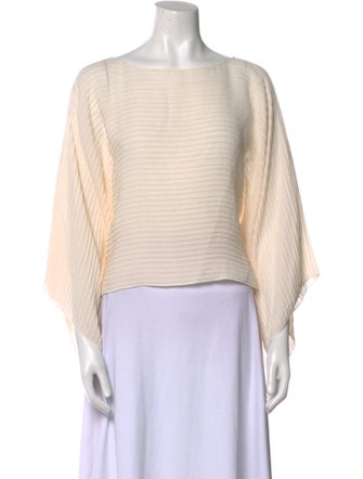 Dusan Silk Bateau Neckline Crop Top