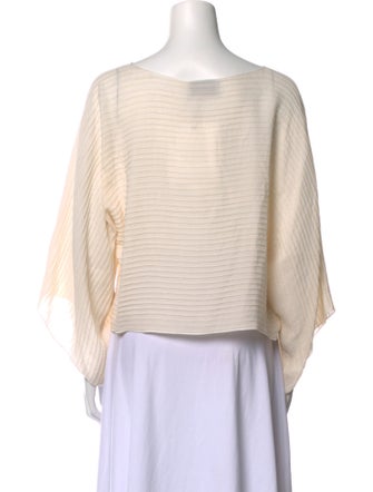 Dusan Silk Bateau Neckline Crop Top