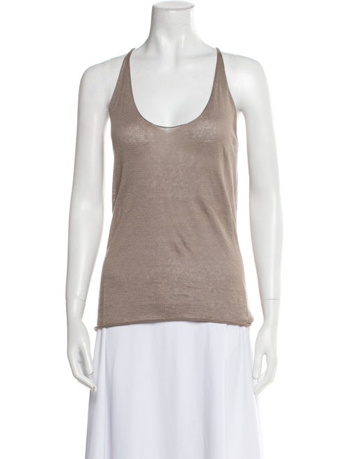 Dusan Linen Scoop Neck Top