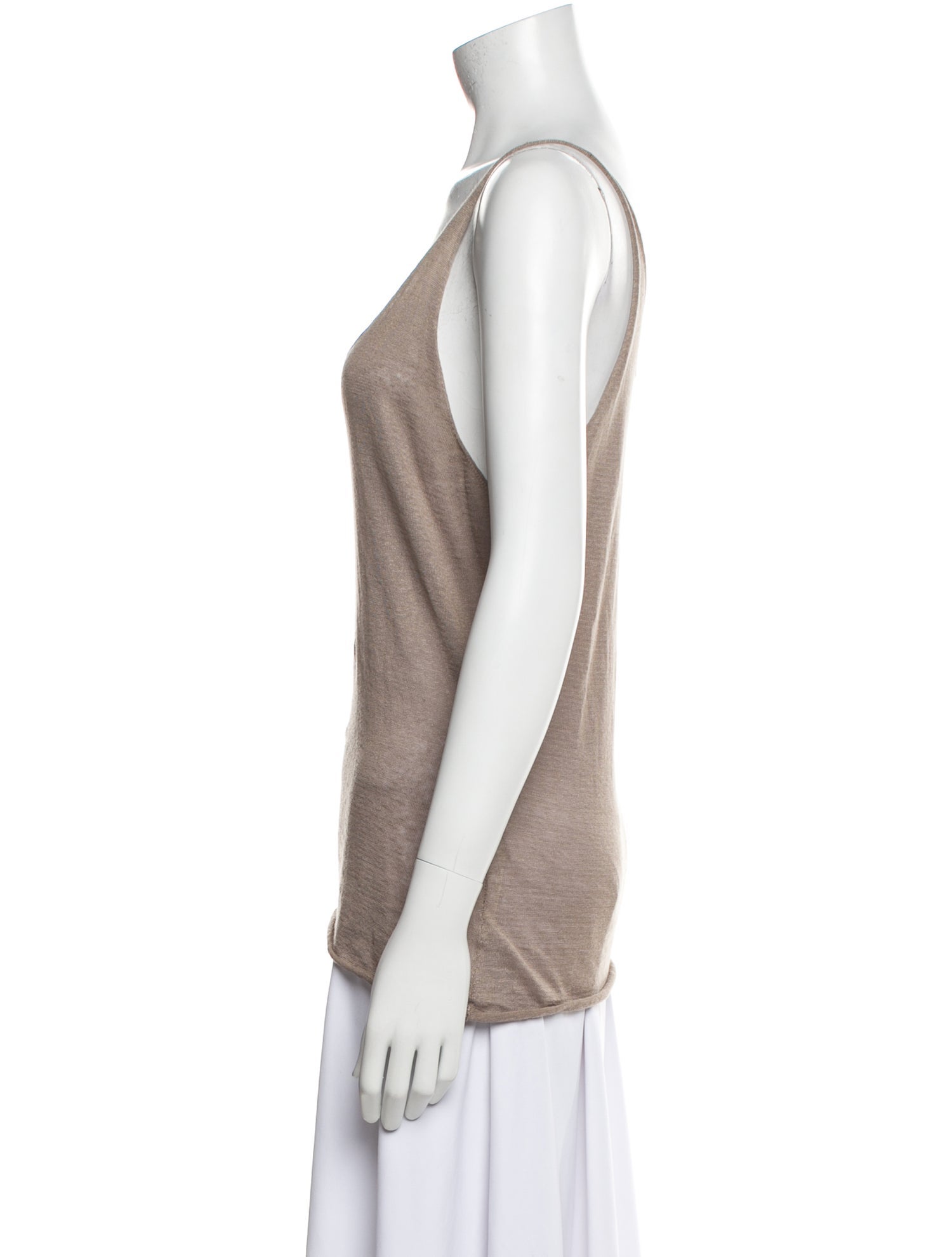 Dusan Linen Scoop Neck Top