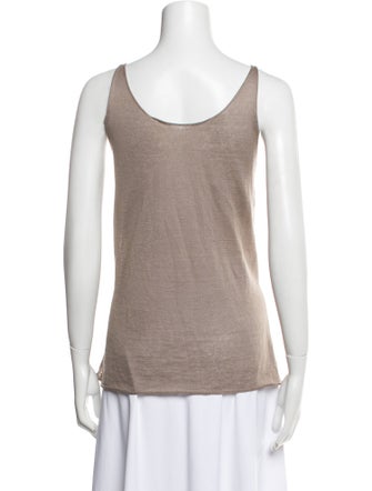 Dusan Linen Scoop Neck Top