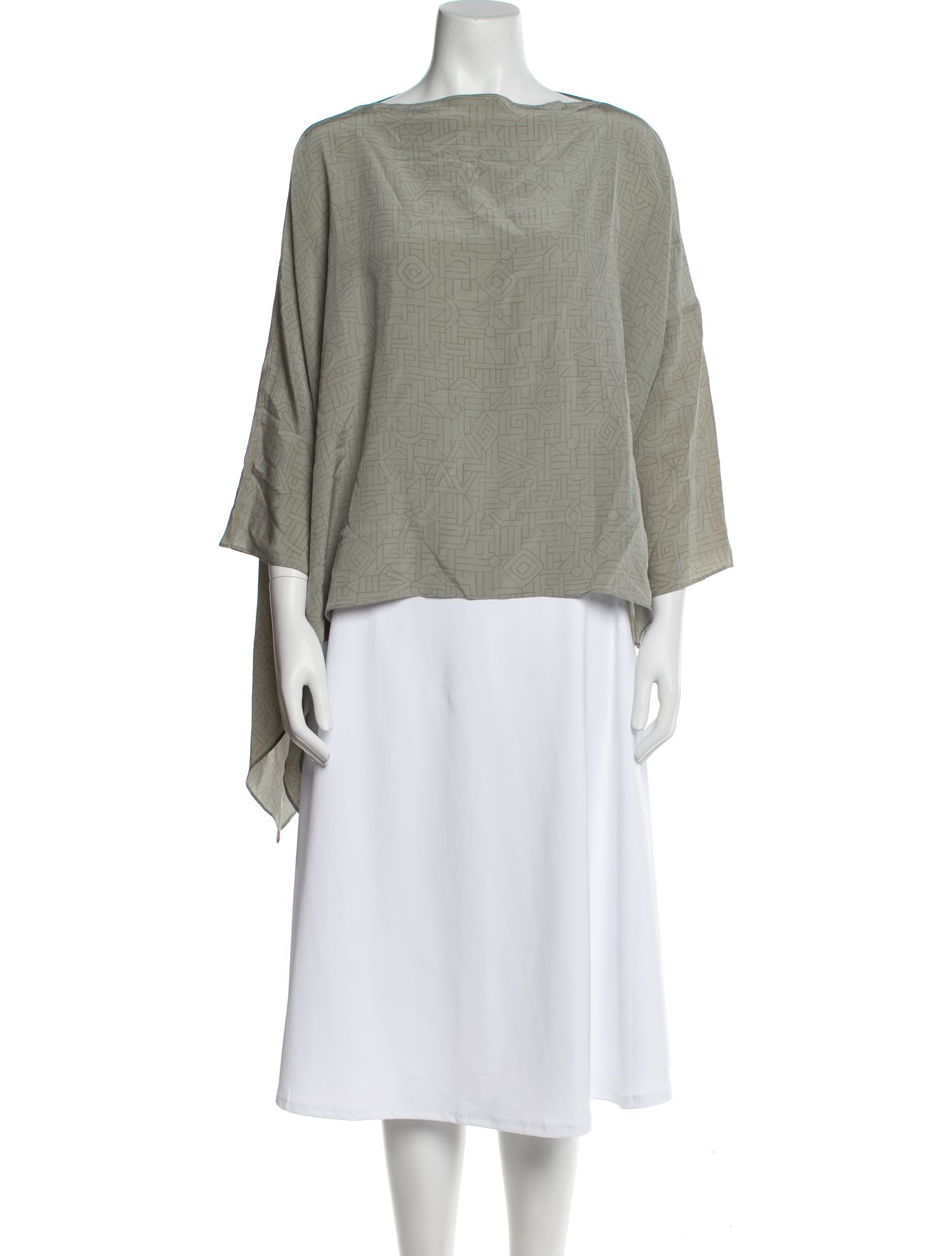 Dusan Silk Bateau Neckline Blouse