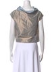 Dusan Silk Cowl Neck Crop Top