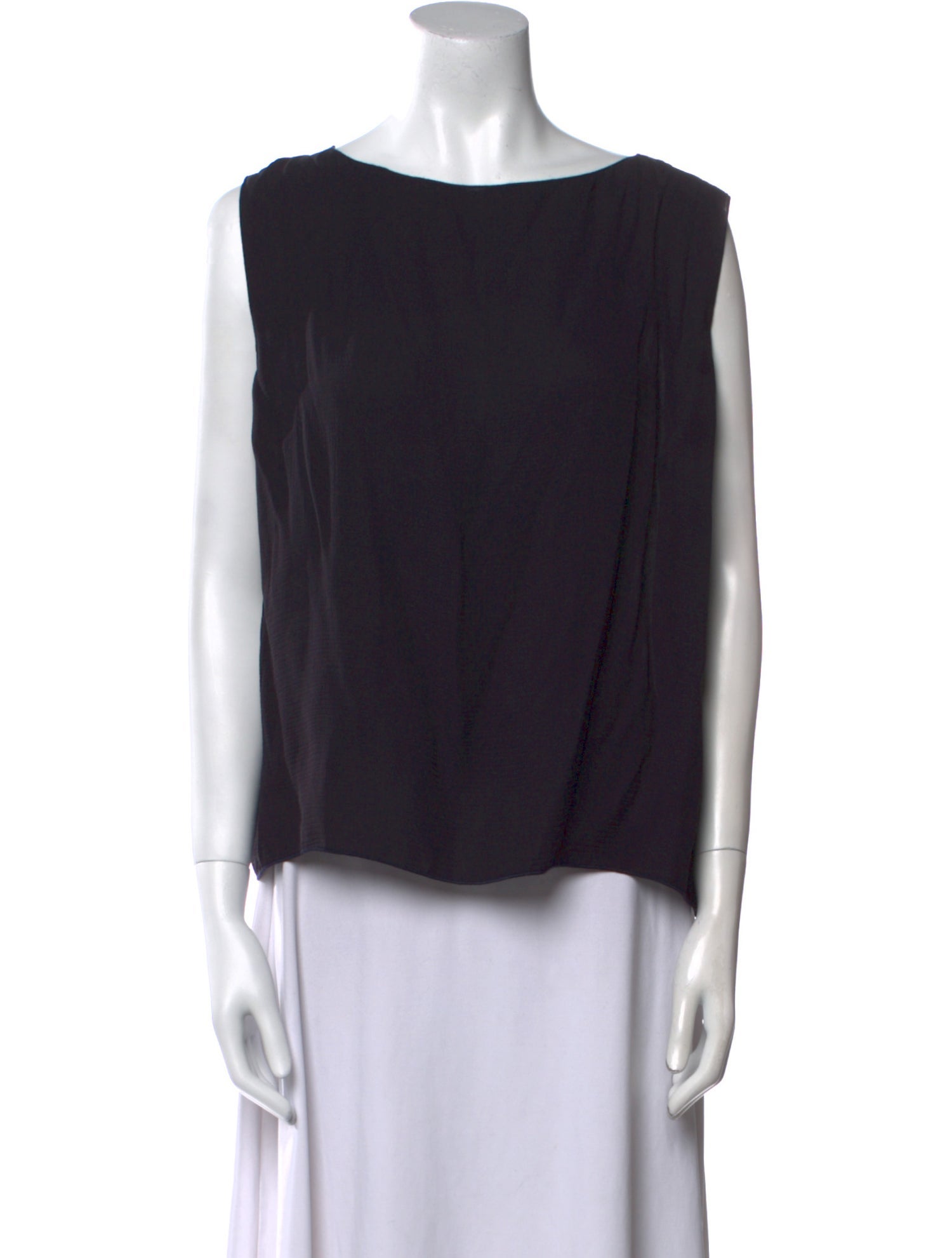 Dusan Silk Bateau Neckline Blouse