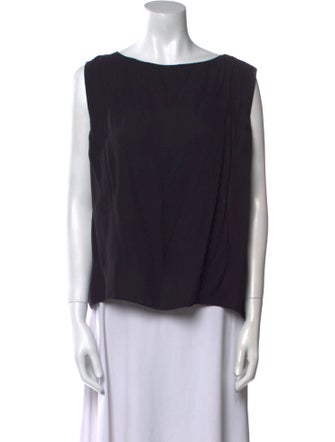 Dusan Silk Bateau Neckline Blouse