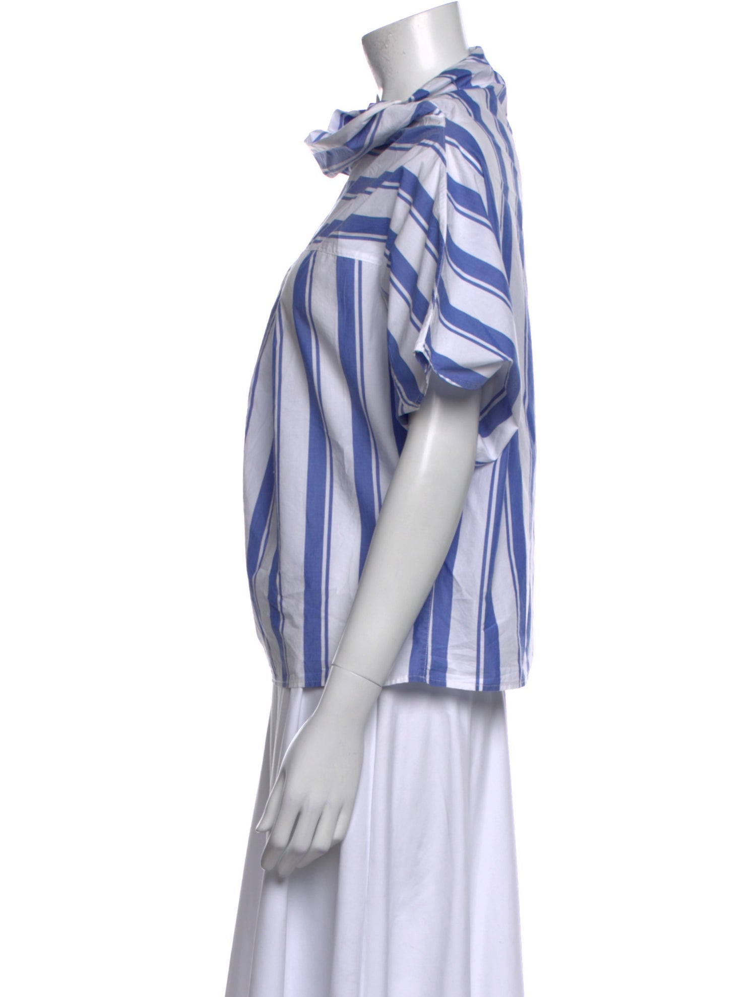Dusan Striped Cowl Neck Top