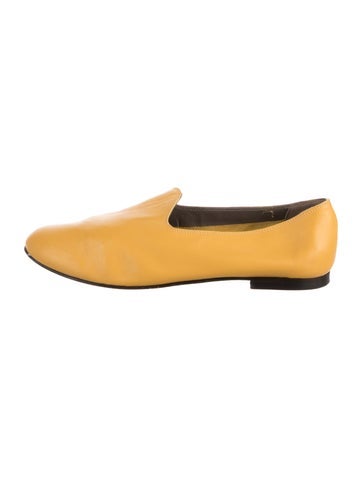 Pre-owned Dušan Leather Ballet Flats In Yellow