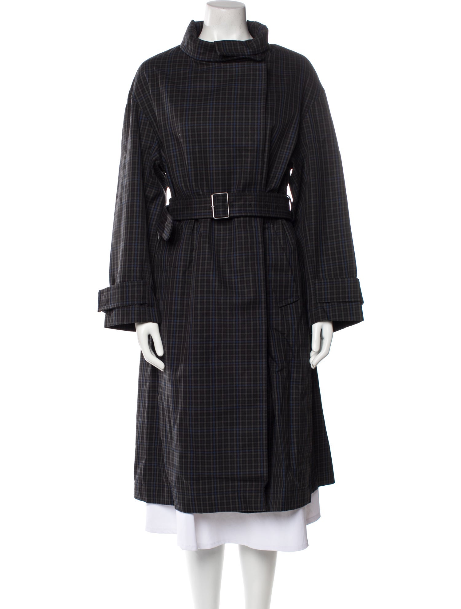 WE-AR4 Plaid Print Trench Coat w/ Tags