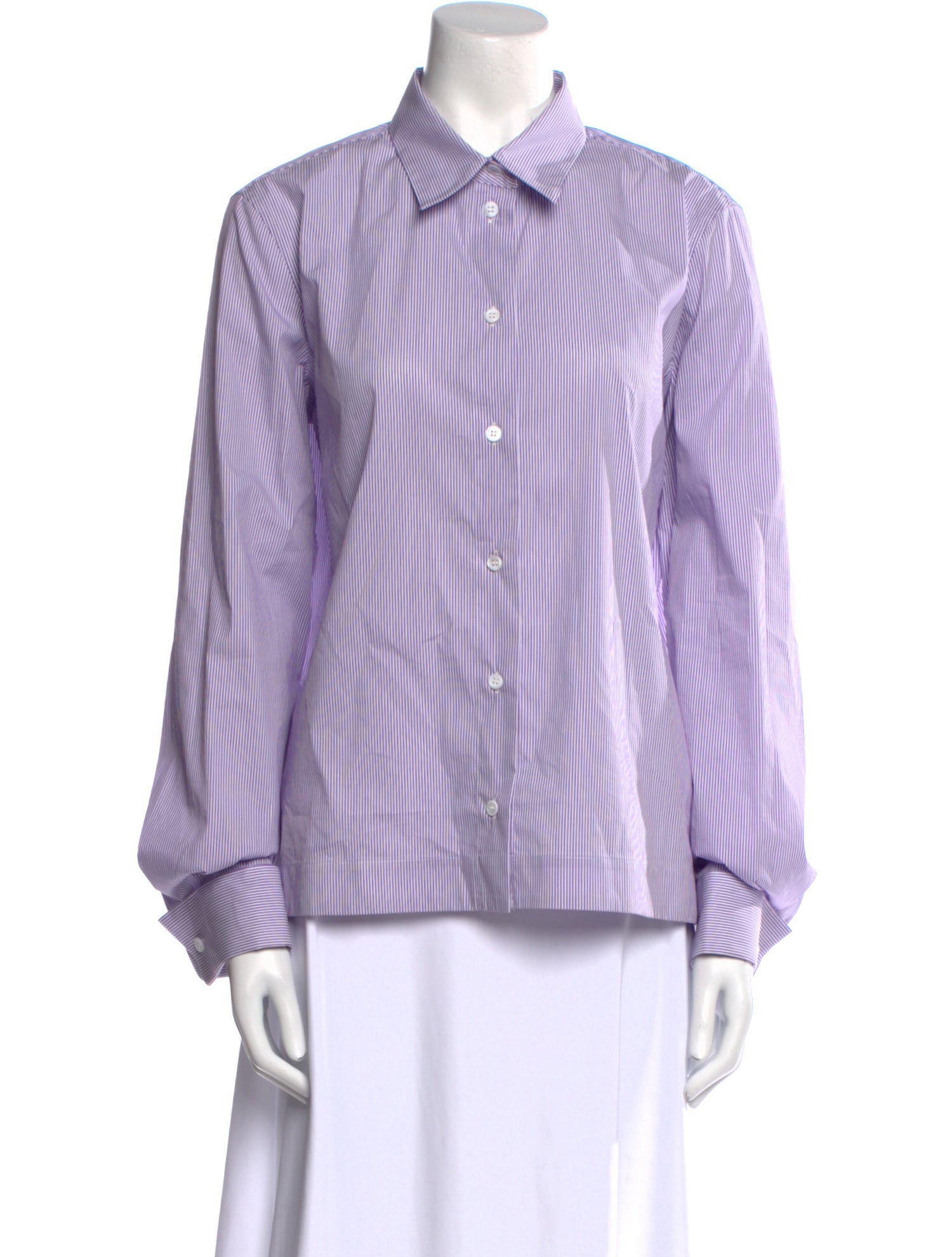 WE-AR4 Striped Long Sleeve Button-Up Top