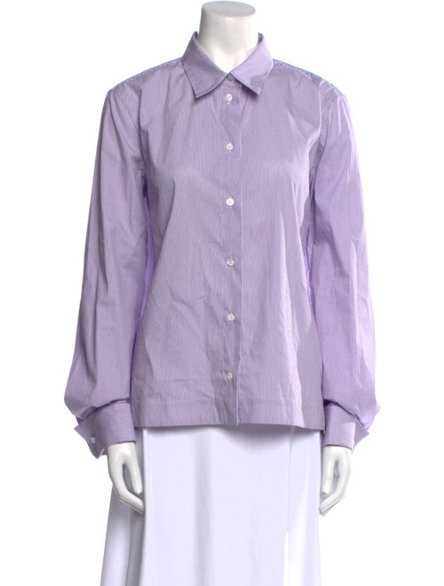 WE-AR4 Striped Long Sleeve Button-Up Top