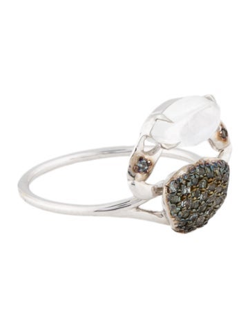 Daniela Villegas Cocktail Ring 18K Moonstone & Grossular Andradite Garnet Cosquilleo 3.75
