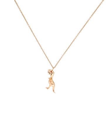 Daniela Villegas Pendant Necklace 18K Sapphire & Ruby Jurassic Park 25th Anniversary Baby T-Rex