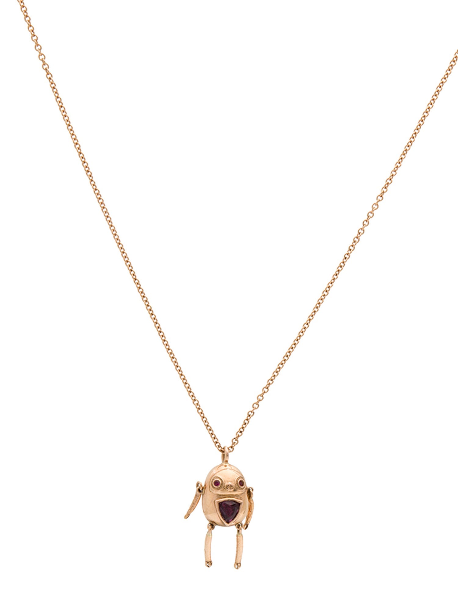 Daniela Villegas 18K Ruby Baby Sloth Pendant Necklace