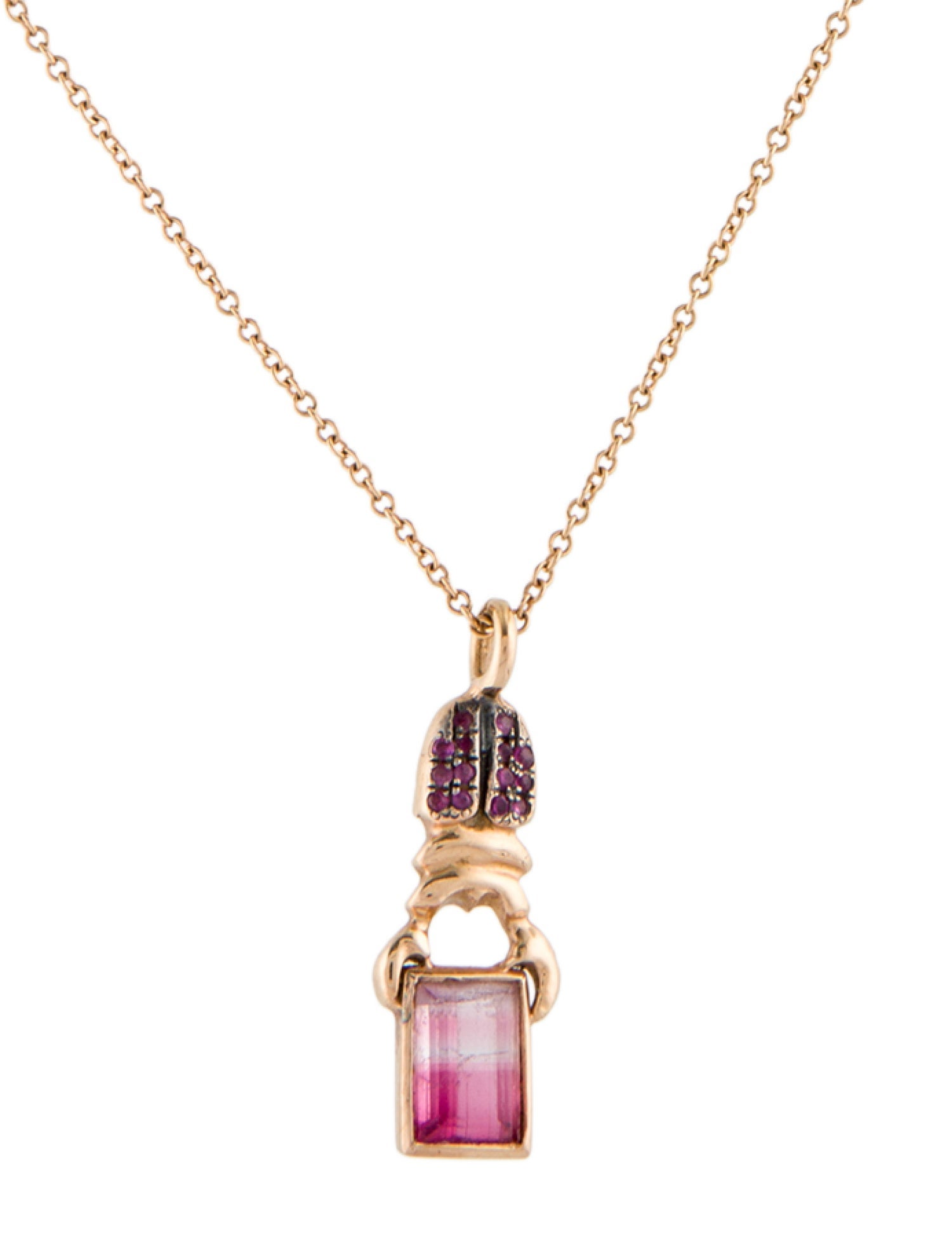 Daniela Villegas 18K Tourmaline & Sapphire Khepri Beetle Pendant Necklace