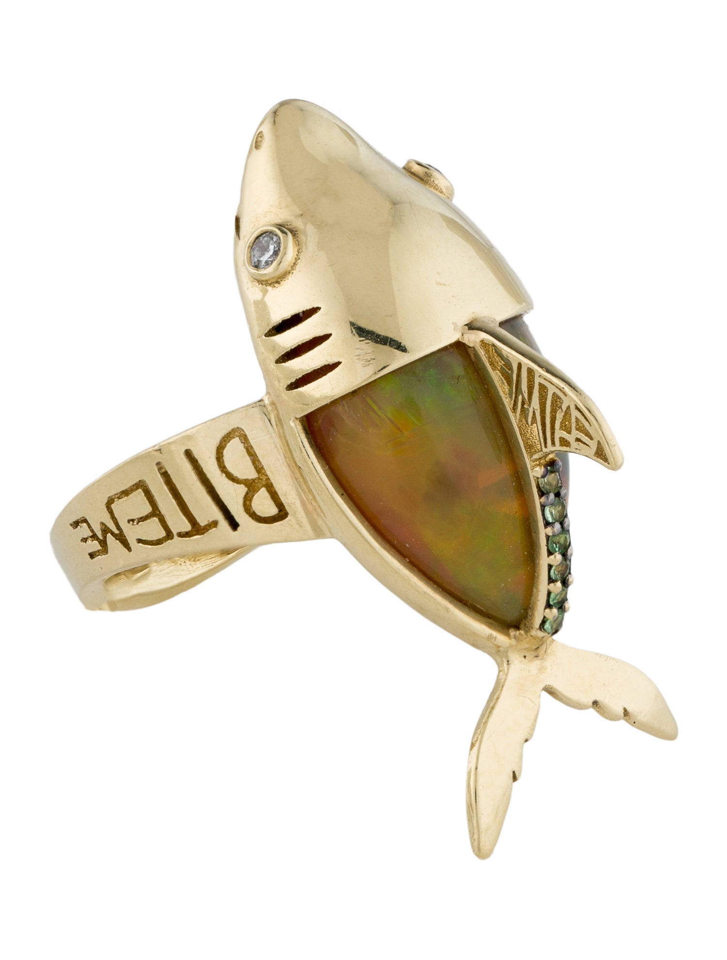 Daniela Villegas 18K Opal, Garnet & Diamond Bebesito Shark Cocktail Ring