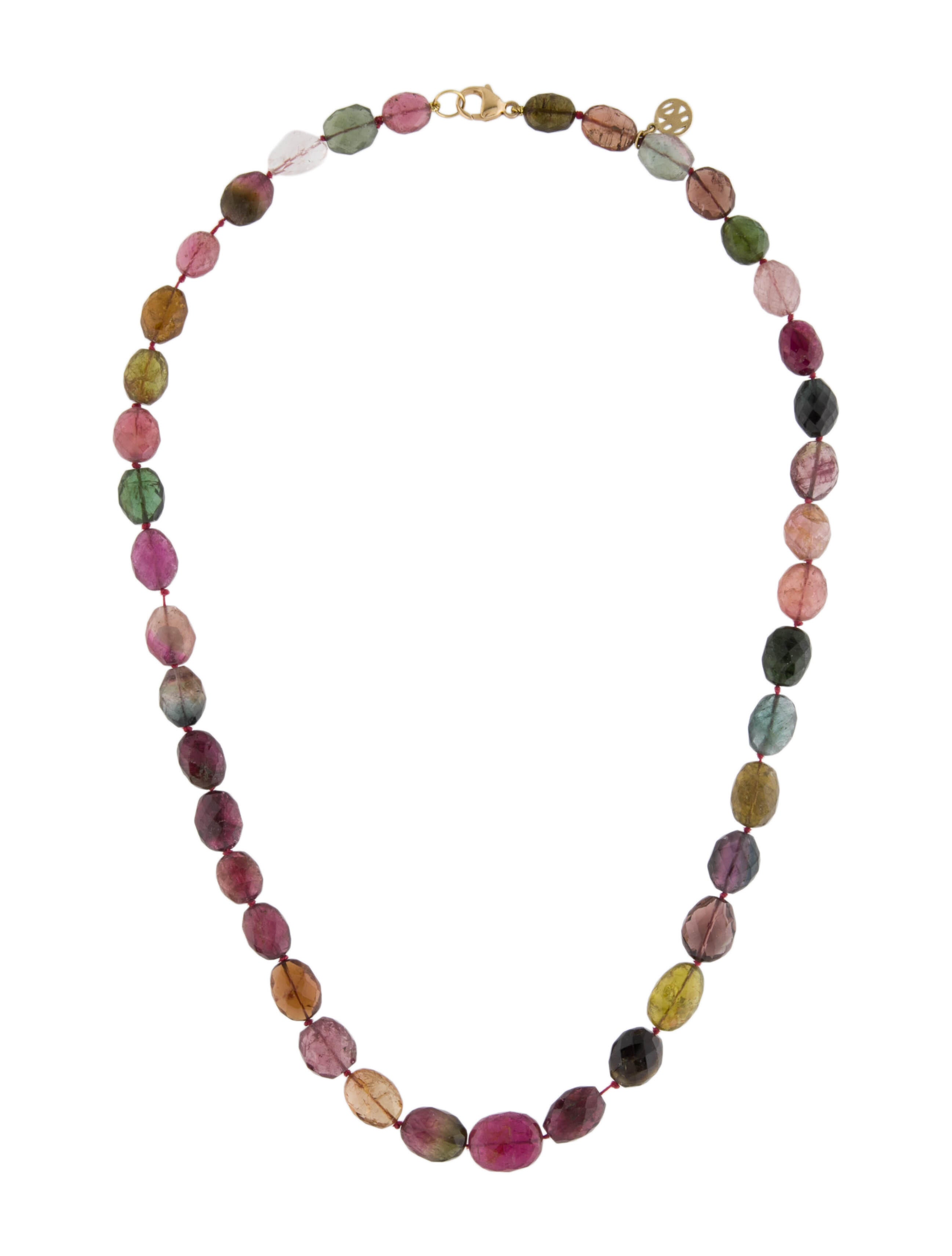 Judith Ripka TwoTone Resin Bead Strand Necklace 18K Yellow Gold Bead