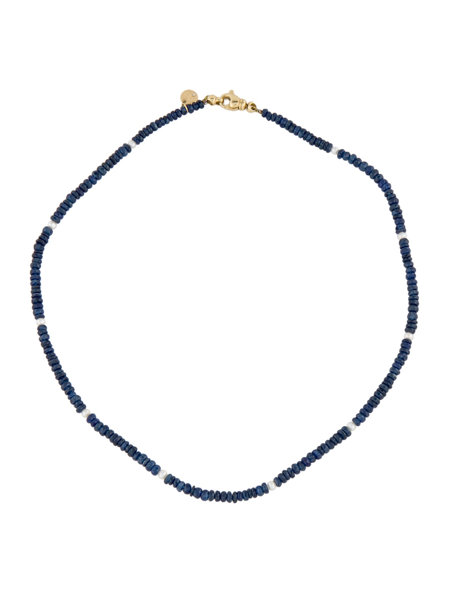 David Harris 18K Pearl & Sapphire Bead Necklace