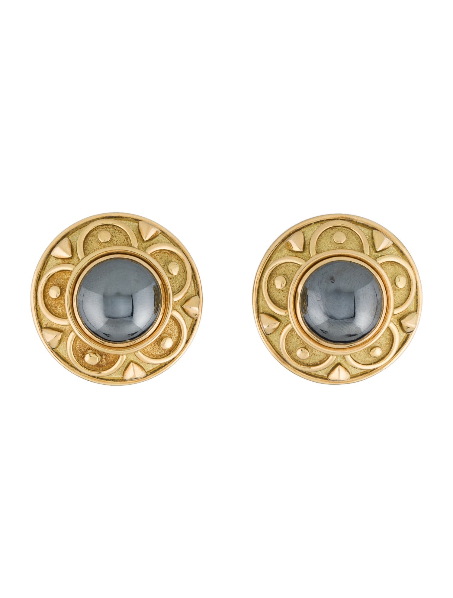 De Vroomen 18K Hematite Clip-On Earrings