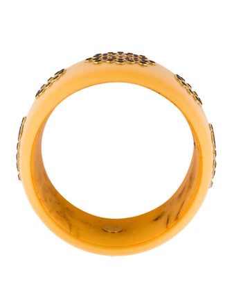 Mark Davis 18K Bakelite, Rhodolite Garnet, & Smoky Quartz Bangle Bracelet