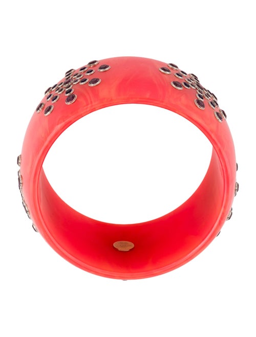 Mark Davis 18K Rhodolite & Amethyst Bakelite Bangle