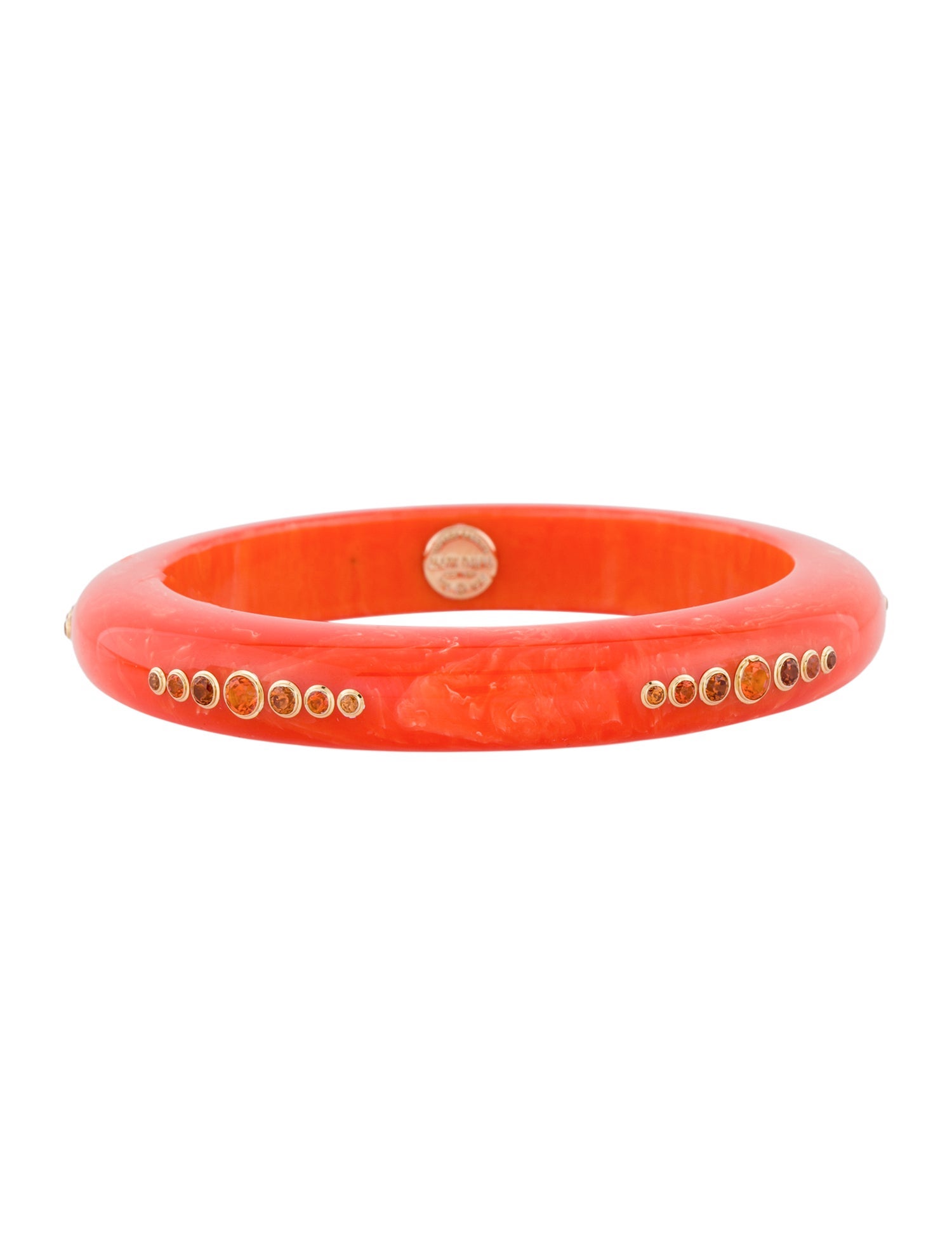 Mark Davis 18K Coated Topaz, Garnet & Bakelite Bangle Bracelet