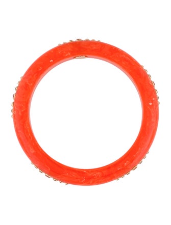 Mark Davis 18K Coated Topaz, Garnet & Bakelite Bangle Bracelet