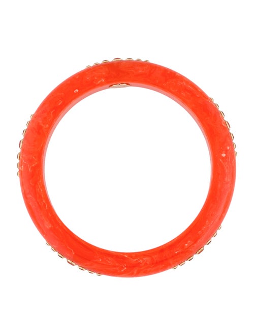 Mark Davis 18K Coated Topaz, Garnet & Bakelite Bangle Bracelet