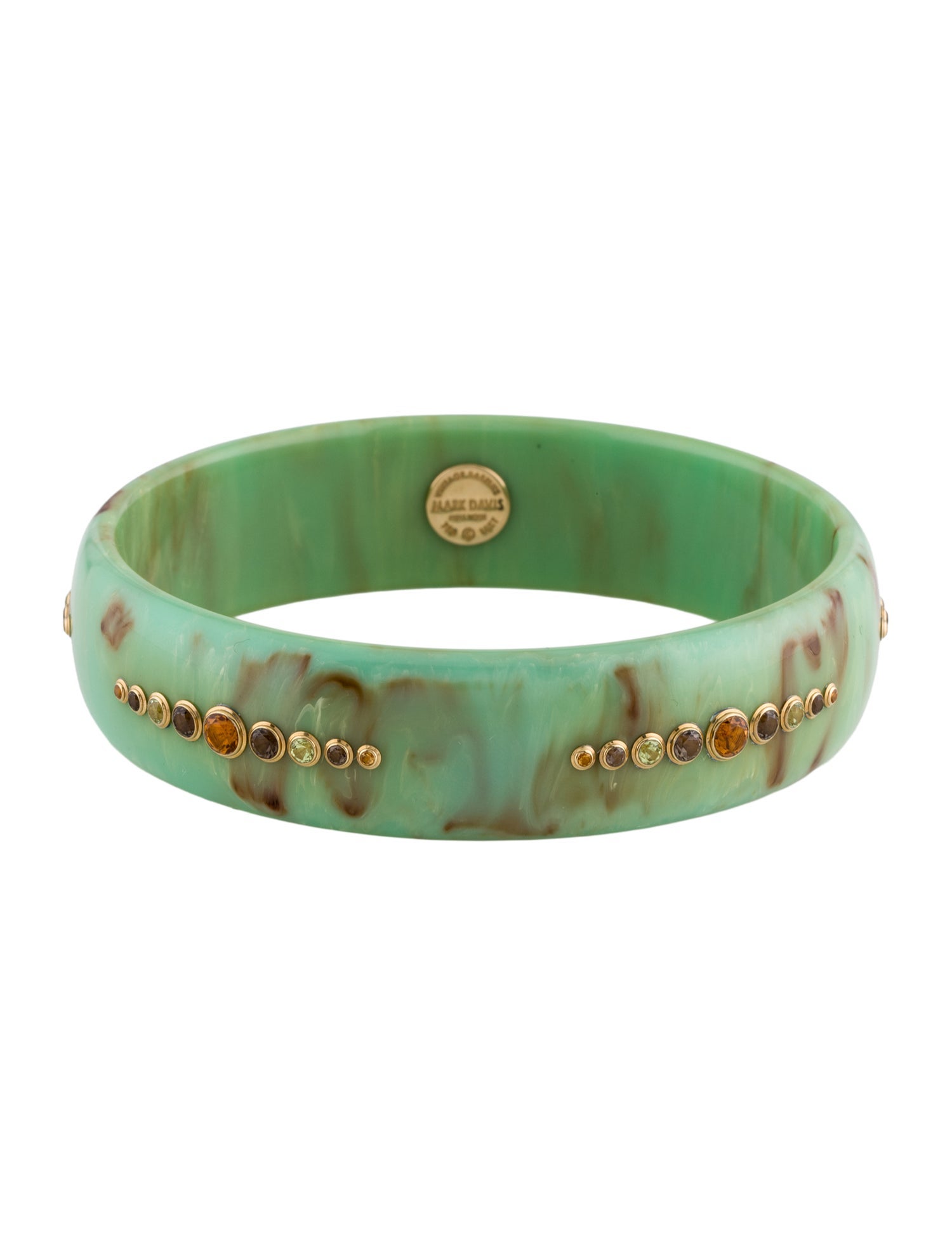 Mark Davis Citrine, Peridot, & Smoky Quartz Bakelite Jane Bangle