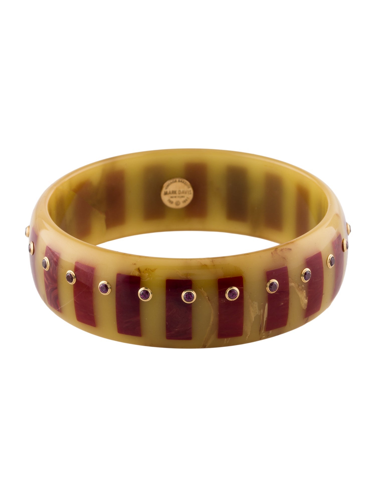 Mark Davis 18K Rhodolite Bakelite Bangle Bracelet