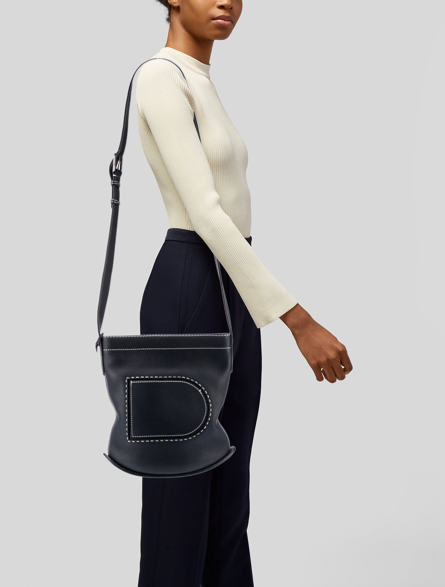 Delvaux Pin Daily Surpique MM - Blue Crossbody Bags, Handbags