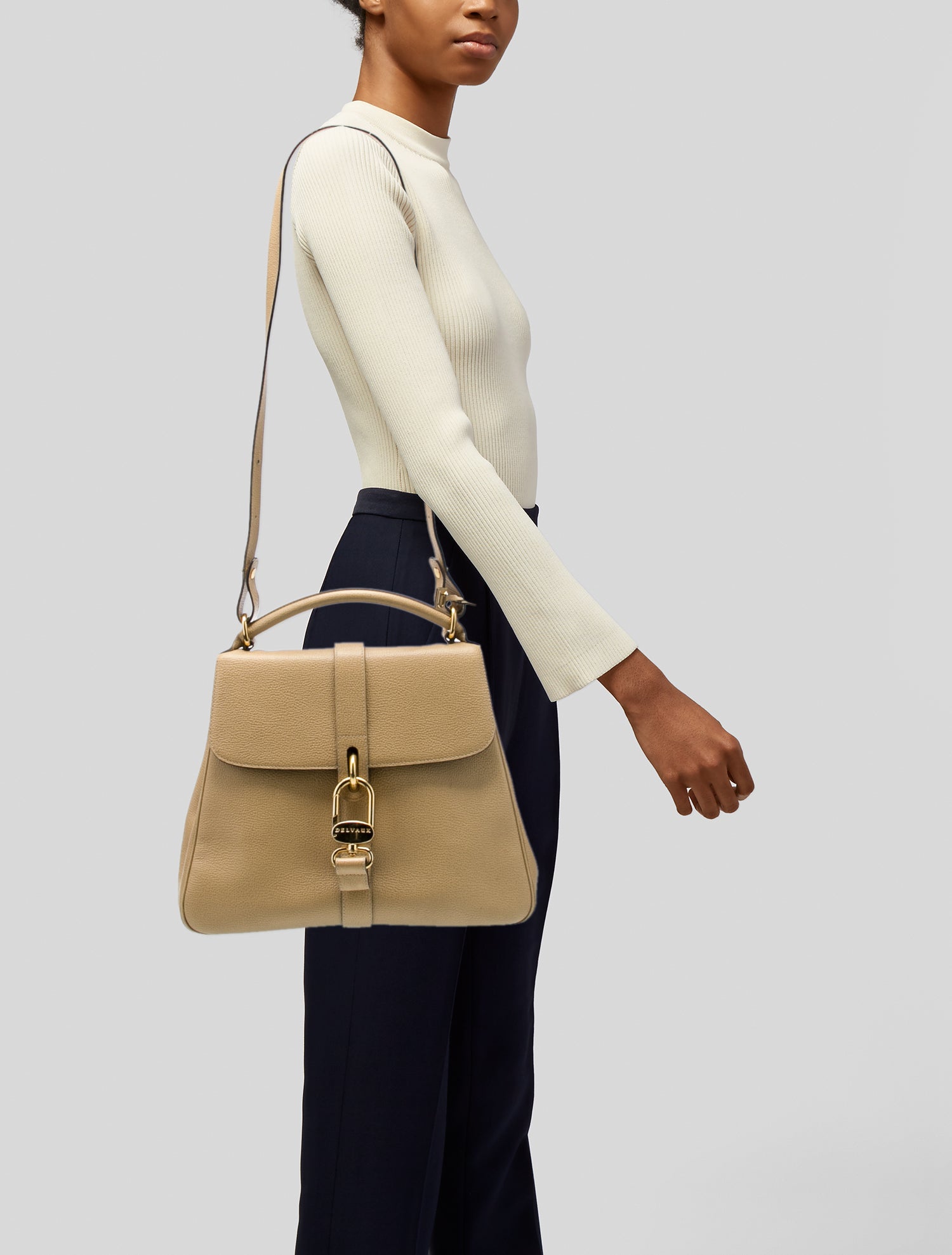 Delvaux Leather Top Handle Bag